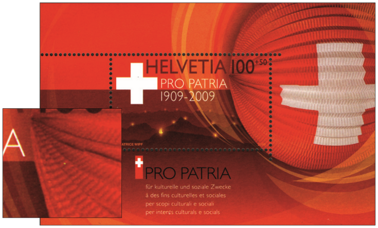 100+50 Rp. Sonderblock 100 PRO PATRIA, "Loch im Lampion"