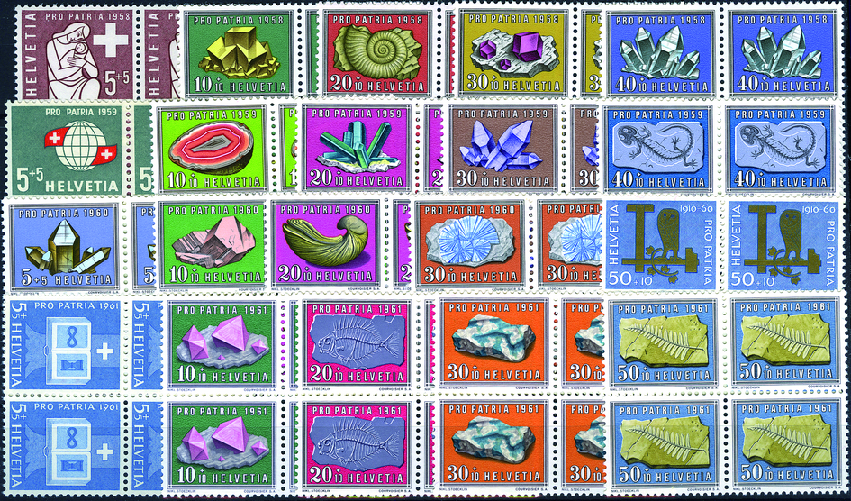 1958-1961, Pro Patria Komplett-Kollektion