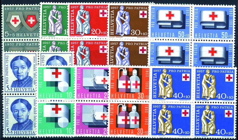 1957 und 1963, Pro Patria Komplett-Kollektion