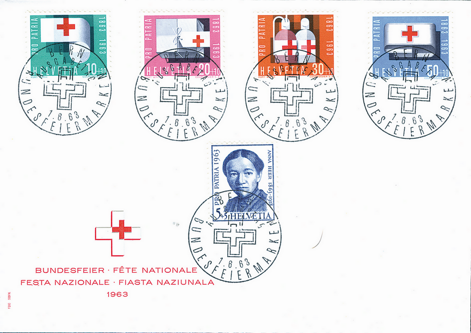 1963, Anna Heer, Symbole aus der Tätigkeit des Roten Kreuzes