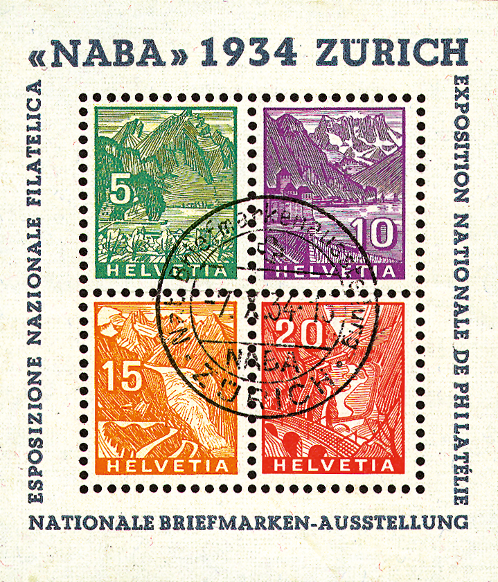 1934, Nationale Briefmarkenausstellung in Zürich (NABA)