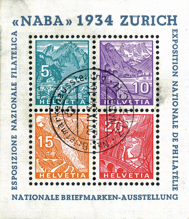 1934, Nationale Briefmarkenausstellung in Zürich (NABA)