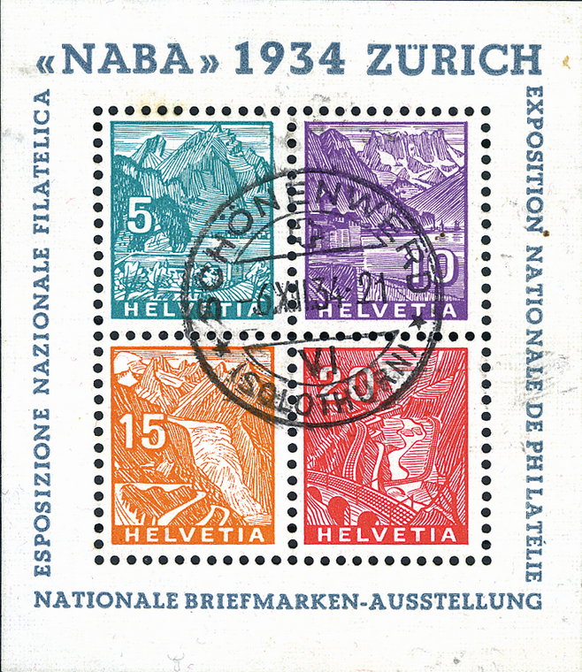 1934, Nationale Briefmarkenausstellung in Zürich (NABA)