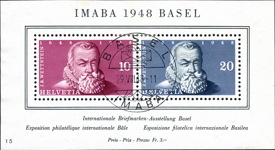 1948, Internationale Briefmarkenausstellung in Basel (IMABA)