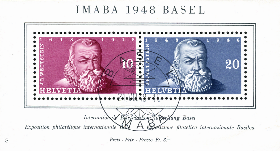 1948, Internationale Briefmarkenausstellung in Basel (IMABA)
