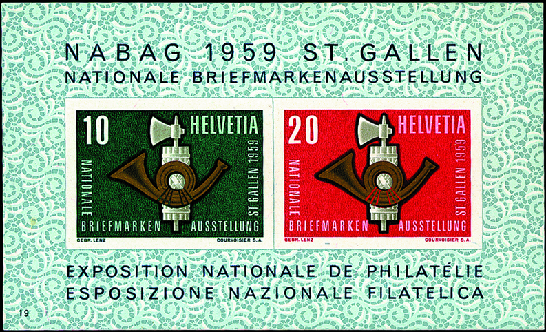 1959, Nationale Briefmarkenausstellung in St. Gallen (NABAG)
