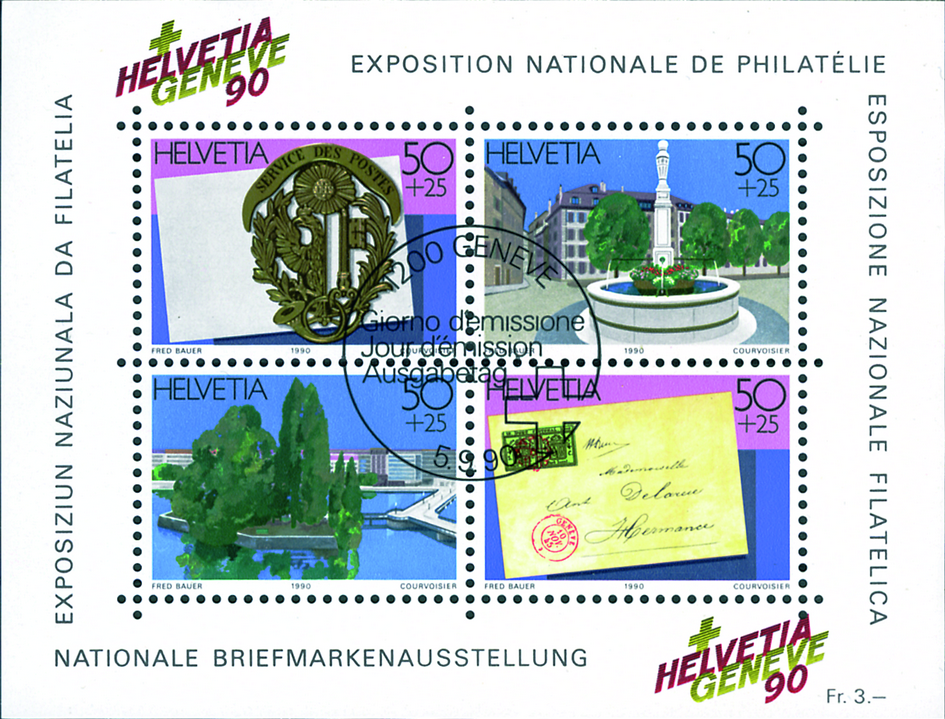 1990, Nationale Briefmarkenausstellung in Genf (HELVETIA GENEVE 90)
