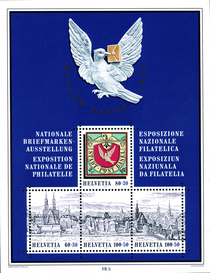 1995, Nationale Briefmarkenausstellung in Basel (Basler Taube 95)