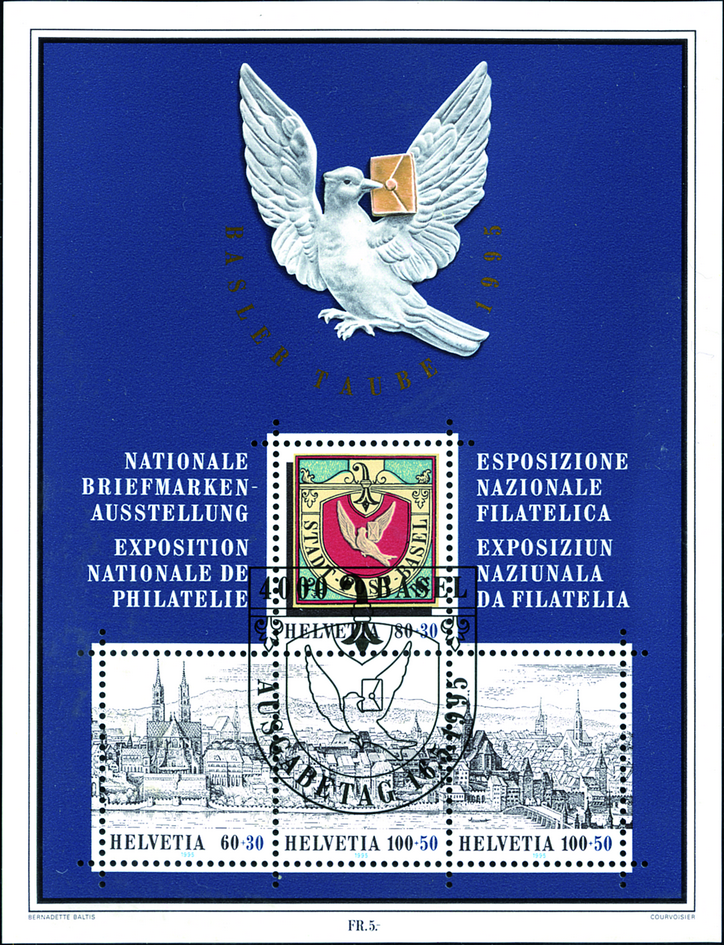 1995, Nationale Briefmarkenausstellung in Basel (Basler Taube 95)