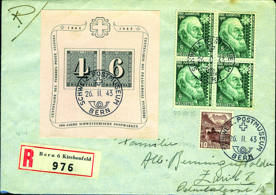 1943, 100 Jahre Schweizerische Postmarken