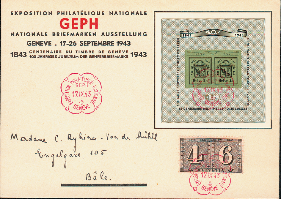 1943, Nationale Briefmarkenausstellung in Genf (GEPH)