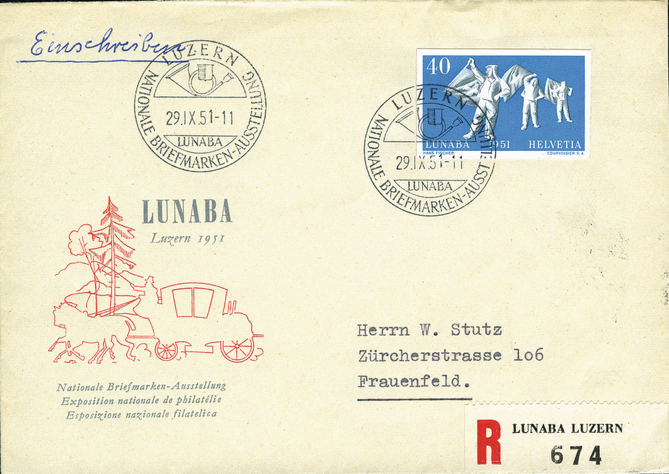 1951, Nationale Briefmarkenausstellung in Luzern (LUNABA)