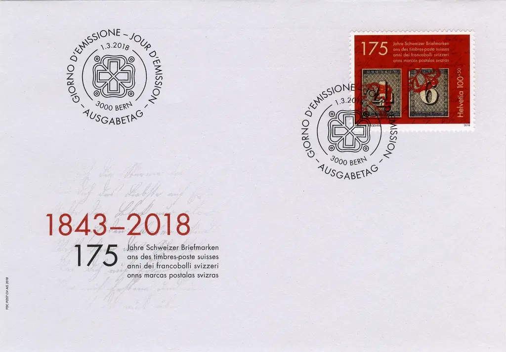 2018, 175 Jahre Schweizer Briefmarken