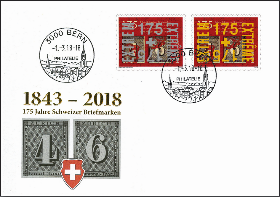 2018, 175 Jahre Schweizer Briefmarken