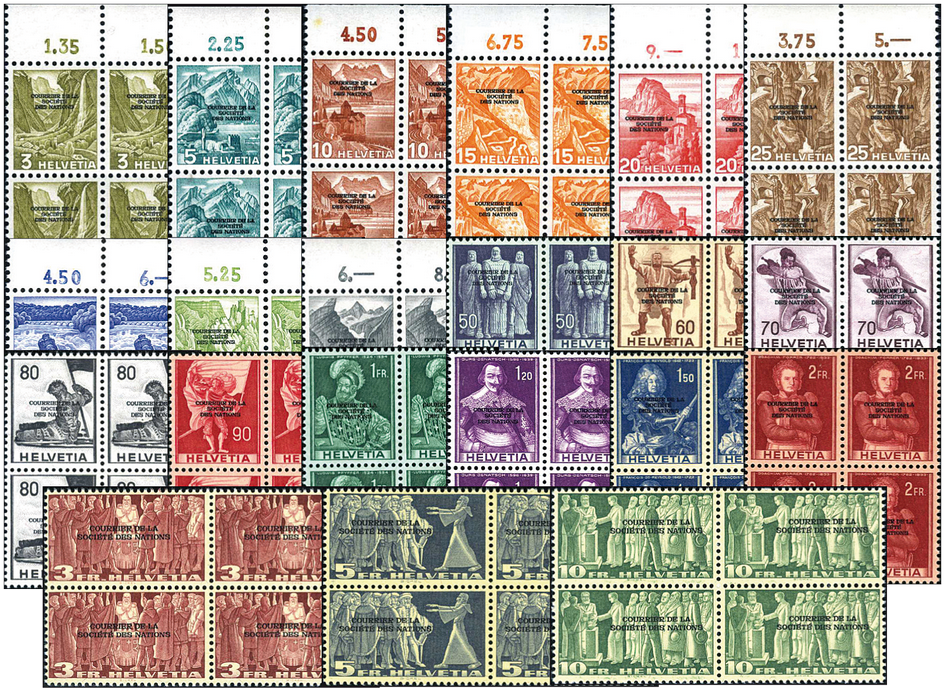 1944, SDN (D III) Völkerbund in Genf Komplett-Kollektion