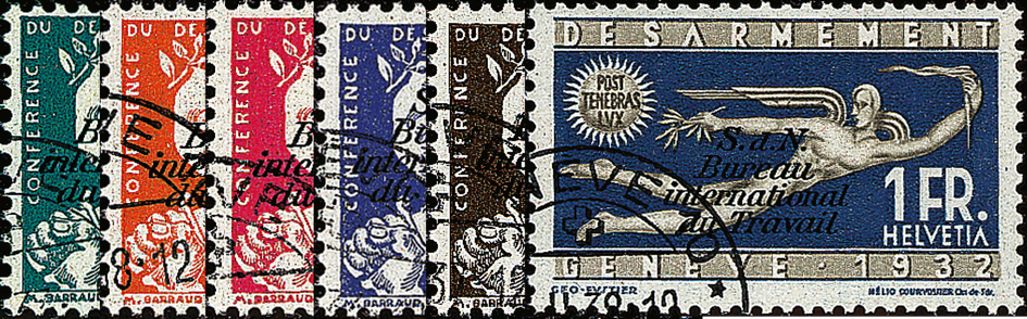 1932, Gedenkmarken zur Abrüstungskonferenz in Genf