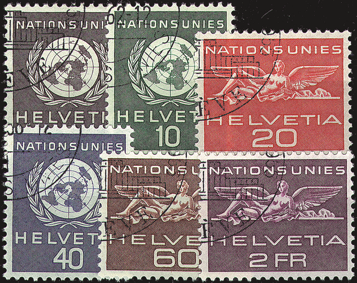 1955, UNO-Signet und geflügelte Gestalt