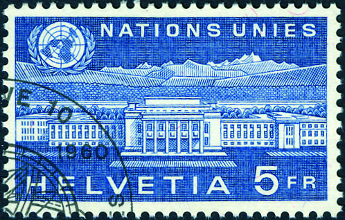 5 Fr. Palais des Nations, blau