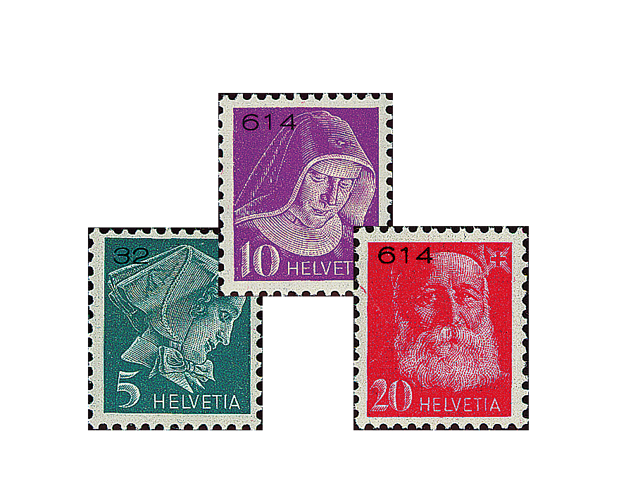 1935-1943, Krankenpflegerinnen und Bildnis Henri Dunants, Kreidepapier, geriffeltes Papier