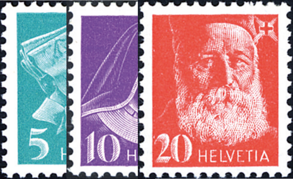 1935-1943, Krankenpflegerinnen und Bildnis Henri Dunants, Kreidepapier, glattes Papier