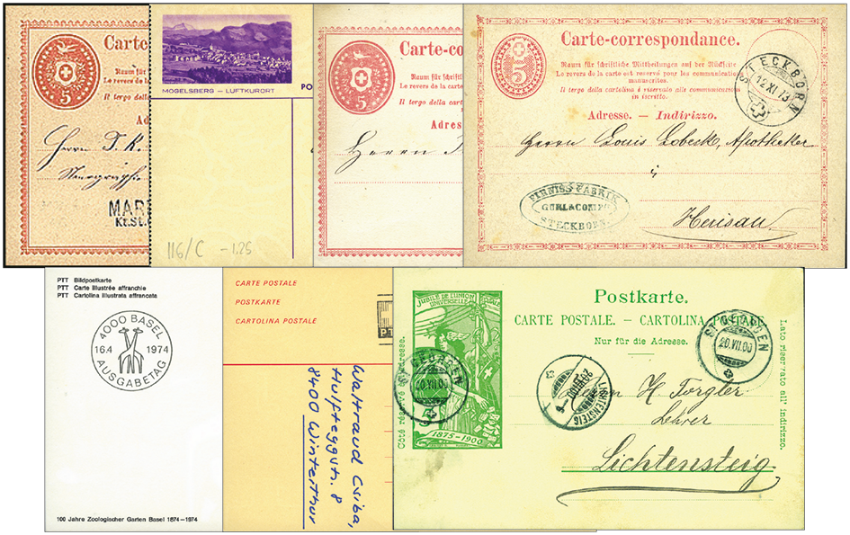1875-1985, Kollektion von 21 Ganzsachen