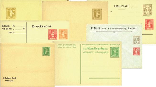1907, Spezial-Kollektion mit 7 amtlichen, taufrischen Ganzsachen