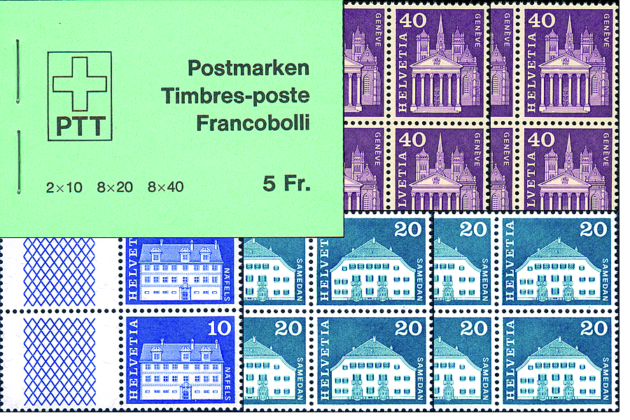 1978, Baudenkmäler, grün, neues PTT-Signet