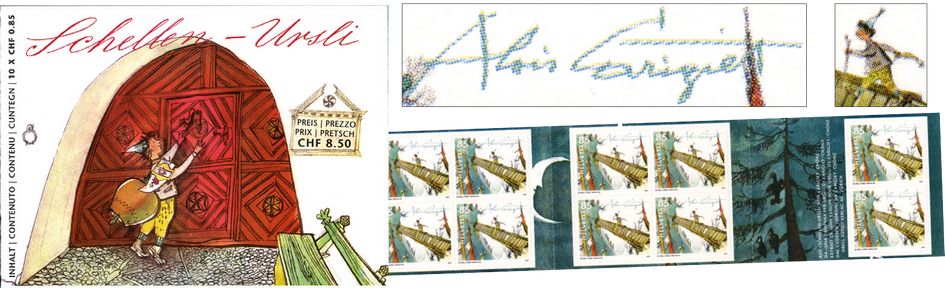 2007, Kinderfigur Schellen-Ursli, "Doppelter Schriftzug Alois Carigiet" und "Markenbild vom Schellen-Ursli verschwommen"