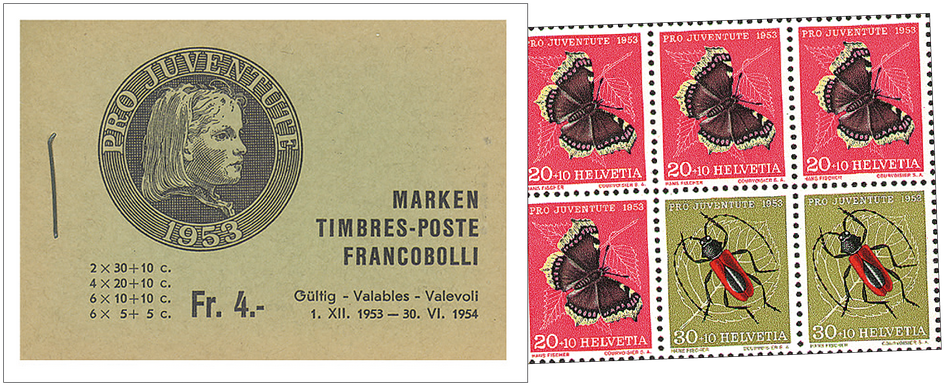 1953, olivgrün, &quot;innen französischer Text&quot;
