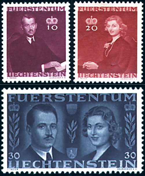1943, Hochzeitsmarken, Vermählung des Fürsten Franz Josef II.