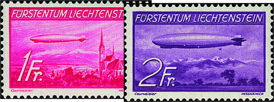1936, Zeppelin über Liechtenstein