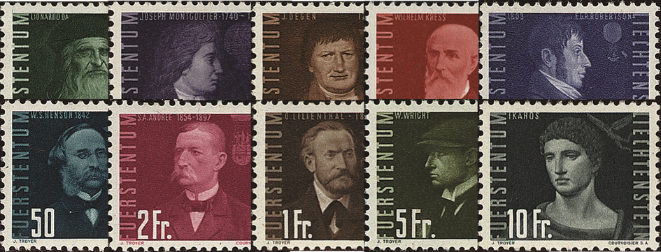 1948-1950, Bildnisse berühmter Flugpioniere