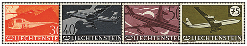 1960, 30 Jahre Flugpostmarken in Liechtenstein