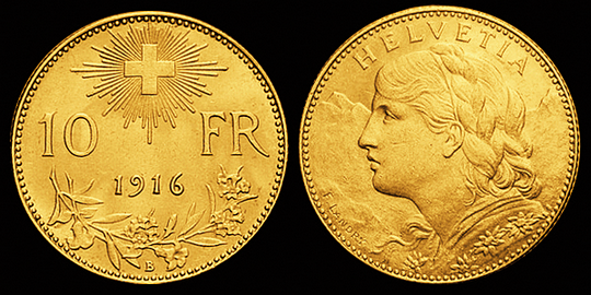 1916, 10 Fr. Gold-Vreneli