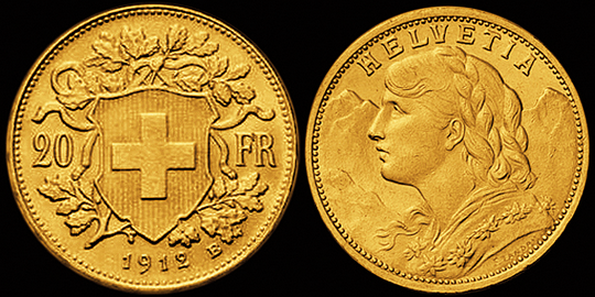 1912, 20 Fr. Gold-Vreneli