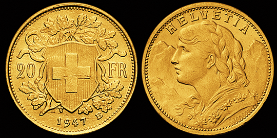 1947, 20 Fr. Gold-Vreneli