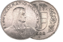 1922, 5 Fr. Silber-Kursmünze Hirtenkopf, erster Riesenfünfliber mit dem Hirtenkopf-Motiv