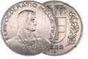 1922, 5 Fr. Silber-Kursmünze Hirtenkopf