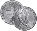 1939, 5 Fr. Silber-Gedenkmünze &quot;600 Jahre Schlacht bei Laupen&quot;