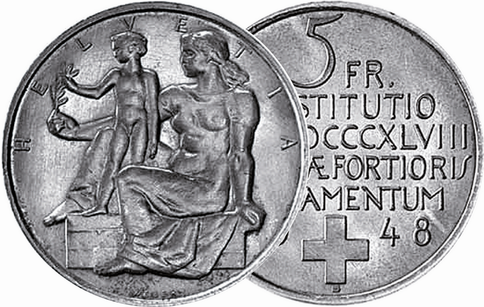 1948, 5 Fr. Silber-Gedenkmünze "100 Jahre Bundesverfassung"