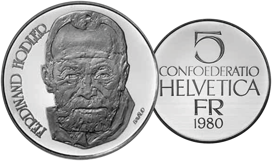 1980, 5 Fr. Gedenkmünzen &quot;Ferdinand Hodler&quot;