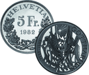 1982, 5 Fr. Gedenkmünzen "100 Jahre Gotthardbahn"