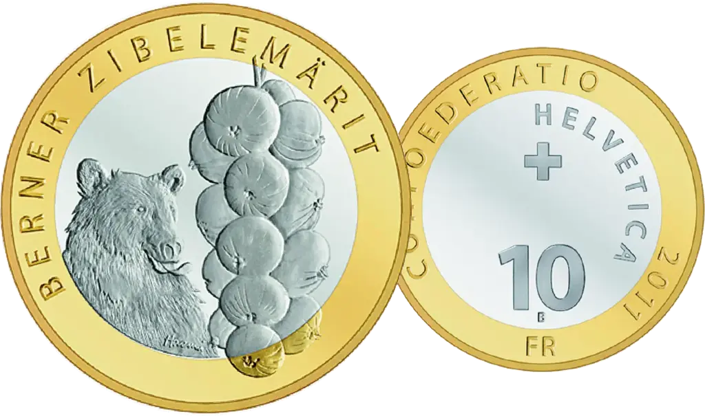 2011, 10 Fr. Gedenkmünzen "Berner Ziebelemärit"