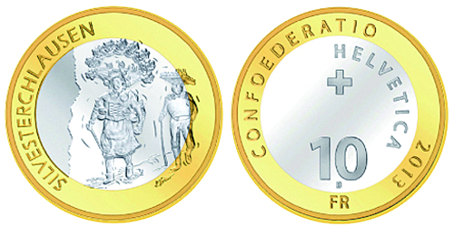 2013, 10 Fr. Gedenkmünzen &quot;Silvesterchlausen&quot;