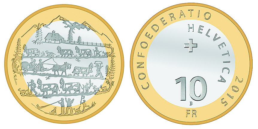 2015, 10 Fr. Gedenkmünzen "Alpabzug"