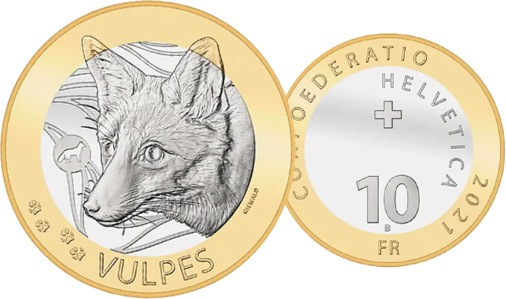 2021, 10 Fr. Gedenkmünzen "Fuchs"