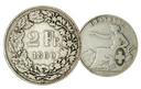 1860, 2 Fr. Silber-Kursmünze Sitzende Helvetia