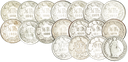 1875-1967, 50 Rp. Silber-Kursmünzen Komplett-Kollektion