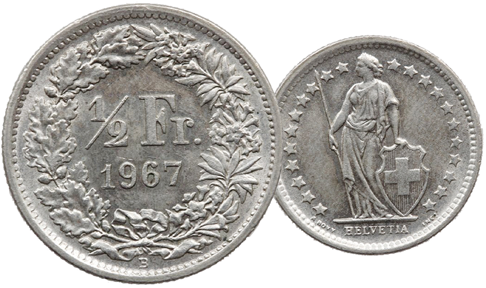 1967, 50 Rp. Silber-Kursmünze