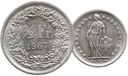 1967, 50 Rp. Silber-Kursmünze